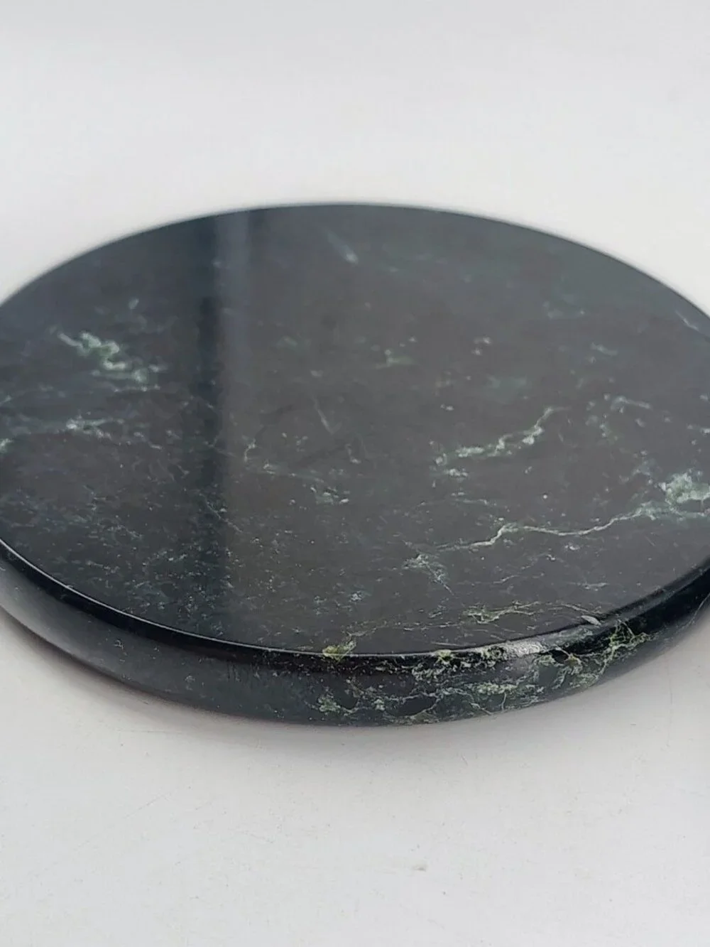 Set of 2 Dark Green Marble Coasters with Cork Backing 4